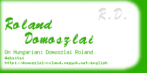 roland domoszlai business card
